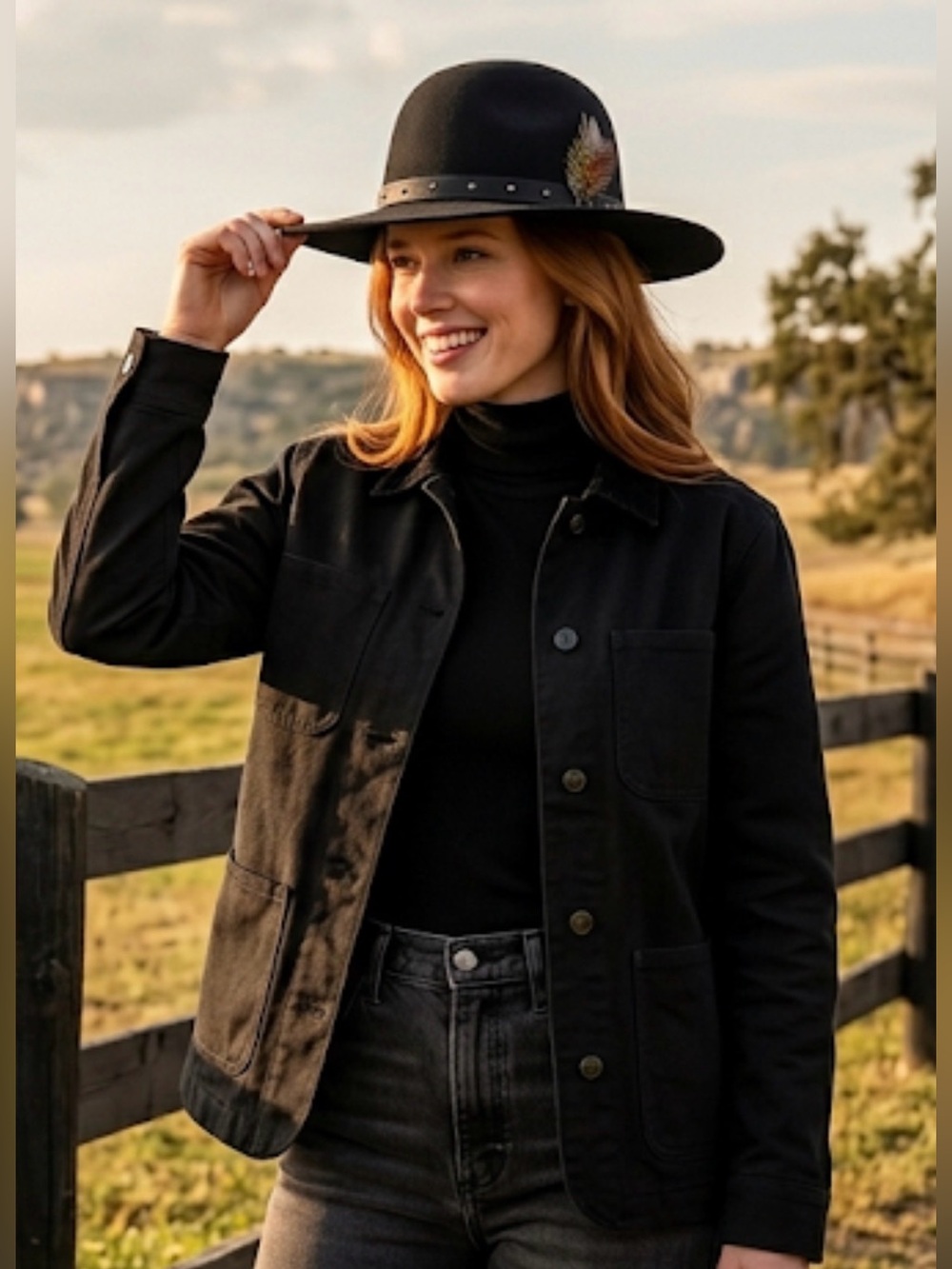 Goorin Bros Hat Black Wool WIDE BRIM DOME Made in USA GUC (M) #EditorialFashion